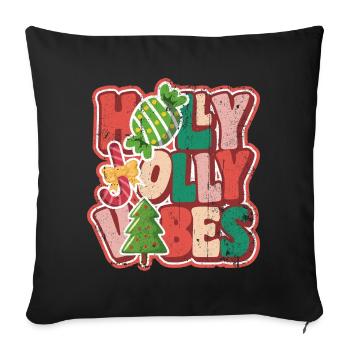 Jolly Holiday Bubbles Christmas - Sofa pillowcase 17,3'' x 17,3'' (45 x 45 cm) - black - Front