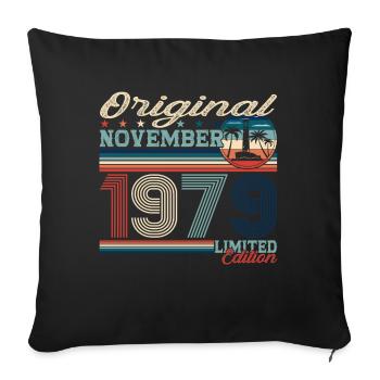 Original novembre 1979 Cadeau du 43e anniversaire - Housse de coussin décorative 45 x 45 cm - noir - Devant