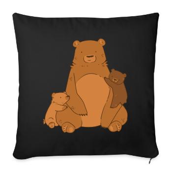 Brown bear head bear motif for brown bear team or - Sofa pillowcase 17,3'' x 17,3'' (45 x 45 cm) - black - Front