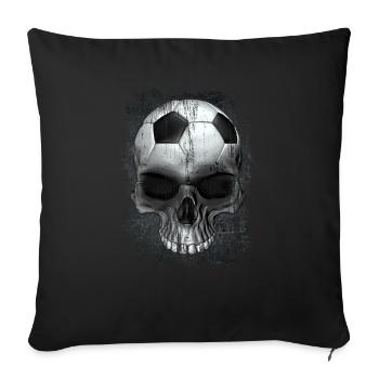 Crâne de football - Housse de coussin décorative 45 x 45 cm - noir - Devant