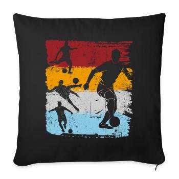 Color Block Soccer Silhouettes - Sofa pillowcase 17,3'' x 17,3'' (45 x 45 cm) - black - Front