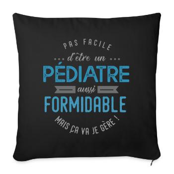 pédiatre formidable - Housse de coussin décorative 45 x 45 cm - noir - Devant