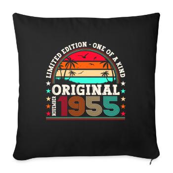 Original novembre 1955 67e anniversaire cadeau - Housse de coussin décorative 45 x 45 cm - noir - Devant