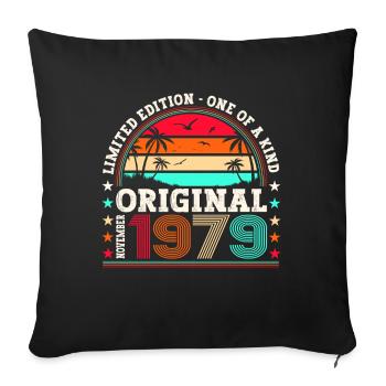 Original novembre 1979 Cadeau du 43e anniversaire - Housse de coussin décorative 45 x 45 cm - noir - Devant