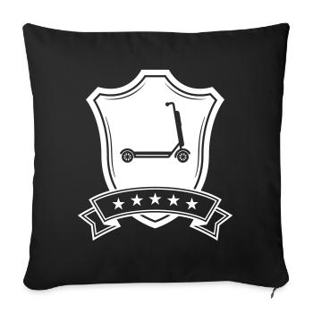 Armoiries de scooter électrique - Housse de coussin décorative 45 x 45 cm - noir - Devant