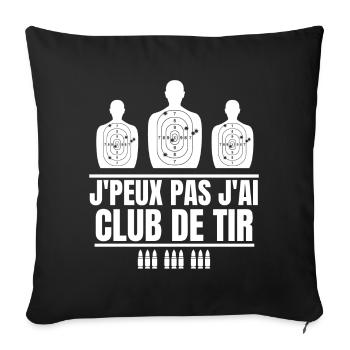 tir, club de tir, cours de tir - Housse de coussin décorative 45 x 45 cm - noir - Devant
