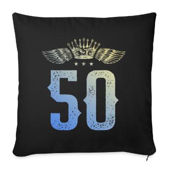 50 Number Crown - Sofa pillowcase 17,3'' x 17,3'' (45 x 45 cm) - black - Front