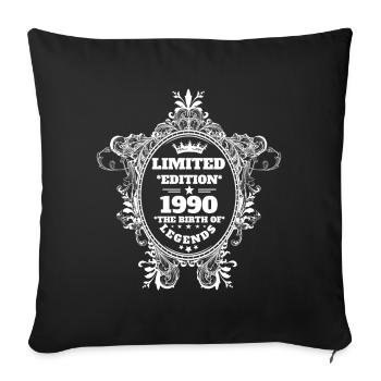 1990 - Sofa pillowcase 17,3'' x 17,3'' (45 x 45 cm) - black - Front