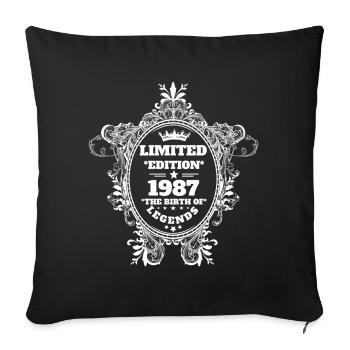 1987 - Sofa pillowcase 17,3'' x 17,3'' (45 x 45 cm) - black - Front