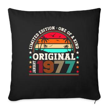 Born 1977 January 46th birthday Gift man - Sofa pillowcase 17,3'' x 17,3'' (45 x 45 cm) - black - Front
