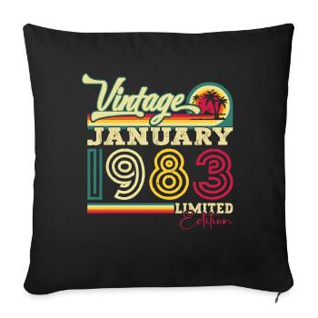 Born 1983 January 40th birthday Gift man - Sofa pillowcase 17,3'' x 17,3'' (45 x 45 cm) - black - Front