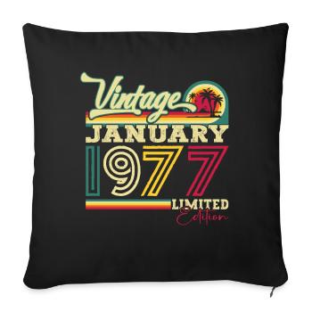 Born 1977 January 46th birthday Gift man - Sofa pillowcase 17,3'' x 17,3'' (45 x 45 cm) - black - Front