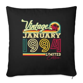 Né le 29 janvier 1994 Gift Man - Housse de coussin décorative 45 x 45 cm - noir - Devant