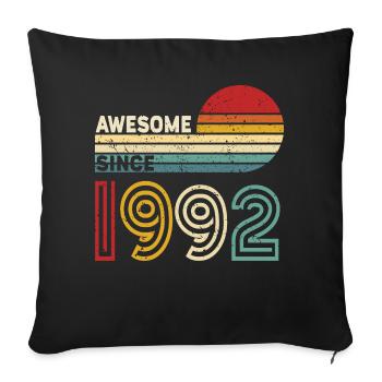 1992 Gift Birthday Vintage Saying - Sofa pillowcase 17,3'' x 17,3'' (45 x 45 cm) - black - Front