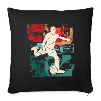Football Player Vintage Football Player Footballer - Sofa pillowcase 17,3'' x 17,3'' (45 x 45 cm) - black - Front