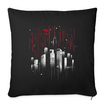 Minimalistische Metropole bei Regen - Sofakissenbezug 45 x 45 cm - Schwarz - Vorne