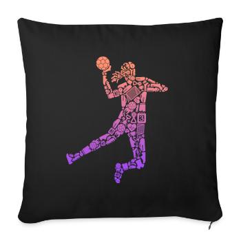 Handballspielerin Handball Mädchen Handballerin - Sofakissenbezug 45 x 45 cm - Schwarz - Vorne