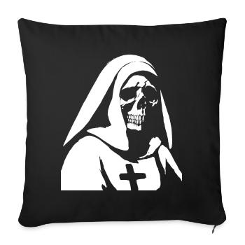 Mystifying and Bold Horror Nun, Satanic, and Occu - Sofa pillowcase 17,3'' x 17,3'' (45 x 45 cm) - black - Front