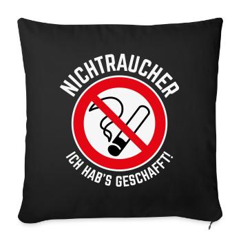 Nichtraucher – Ich Hab’s Geschafft! (3C / W) - Sofakissenbezug 45 x 45 cm - Schwarz - Vorne
