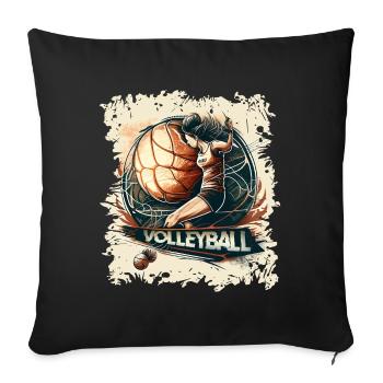 Volley-ball - Housse de coussin décorative 45 x 45 cm - noir - Devant