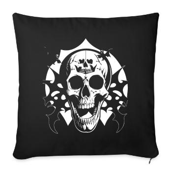 Horror Skull Skull Art Skull Gothic Heavy Metal - Sofa pillowcase 17,3'' x 17,3'' (45 x 45 cm) - black - Front