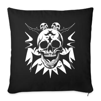 Horreur Crâne Crâne Art Crâne Gothique Heavy Metal - Housse de coussin décorative 45 x 45 cm - noir - Devant