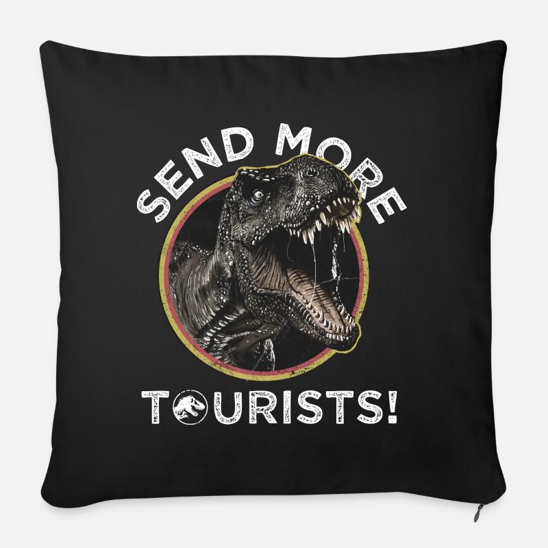 Jurassic Park T-Rex Send More Tourists! - Housse de coussin décorative 45 x 45 cm - noir