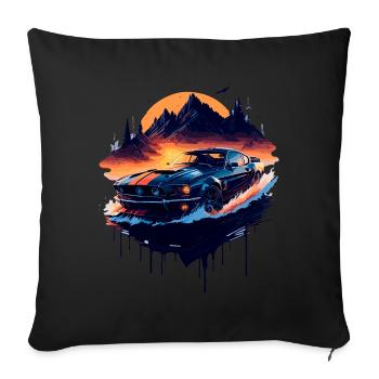 Voiture de sport classique - Housse de coussin décorative 45 x 45 cm - noir - Devant
