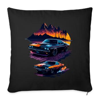 Voiture de sport classique - Housse de coussin décorative 45 x 45 cm - noir - Devant