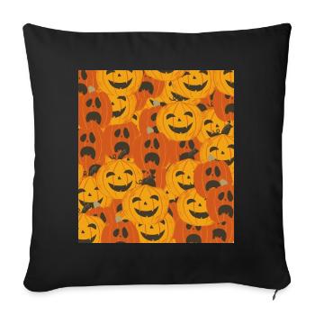 Spooky Pumpkins Halloween Pattern - Sofa pillowcase 17,3'' x 17,3'' (45 x 45 cm) - black - Front
