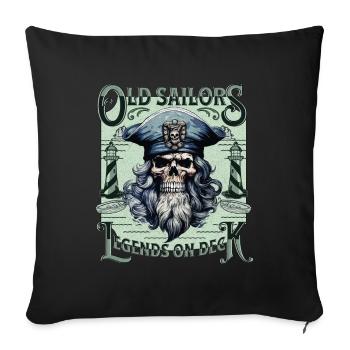 Sailor Skull Skull Captain Ahoy Ship - Sofa pillowcase 17,3'' x 17,3'' (45 x 45 cm) - black - Front