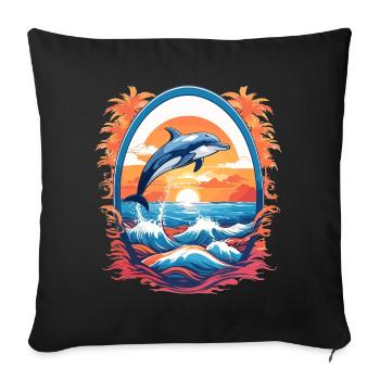 Dolphin - Sofa pillowcase 17,3'' x 17,3'' (45 x 45 cm) - black - Front