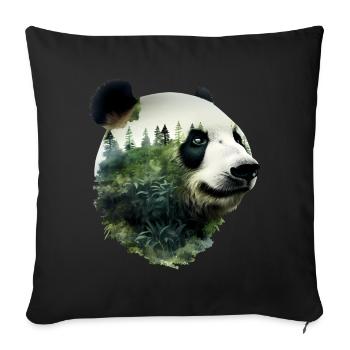 Panda - Sofa pillowcase 17,3'' x 17,3'' (45 x 45 cm) - black - Front