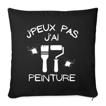 peinture, peintre, je suis peintre - Housse de coussin décorative 45 x 45 cm - noir - Devant