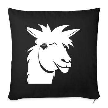 Lama Drôle Silhouette Effronté Amusant Lamas - Housse de coussin décorative 45 x 45 cm - noir - Devant