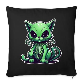 Les chats sont des extraterrestres - Housse de coussin décorative 45 x 45 cm - noir - Devant