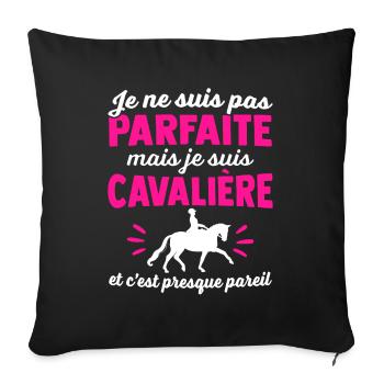 je suis une cavalière - Housse de coussin décorative 45 x 45 cm - noir - Devant