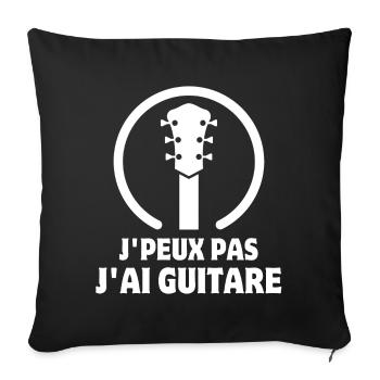guitare, guitariste, fan de guitare - Housse de coussin décorative 45 x 45 cm - noir - Devant