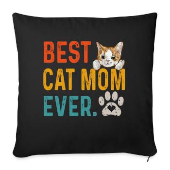 Jahrgang Beste Katzenmutter aller Zeiten, Katzenmutter Geschenk - Sofakissenbezug 45 x 45 cm - Schwarz - Vorne