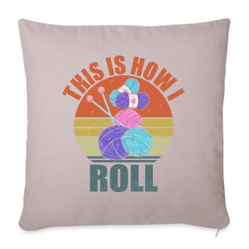 Knitting Crochet Knitting Needles Knitting Sayings - Sofa pillowcase 17,3'' x 17,3'' (45 x 45 cm) - light taupe - Front