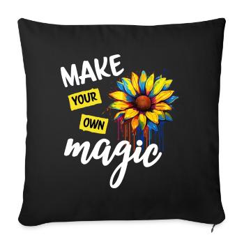 confiance en soi courage - Housse de coussin décorative 45 x 45 cm - noir - Devant