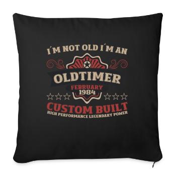 40th Birthday Classic Car February Vintage 1984 - Sofa pillowcase 17,3'' x 17,3'' (45 x 45 cm) - black - Front