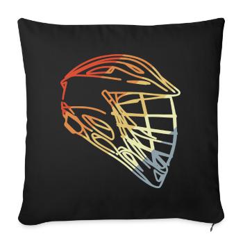 Lacrosse Helm Retro Stil - Sofakissenbezug 45 x 45 cm - Schwarz - Vorne