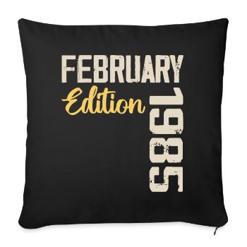 Février 1976 Anniversaire Février 1976 Rétro - Housse de coussin décorative 45 x 45 cm - noir - Devant