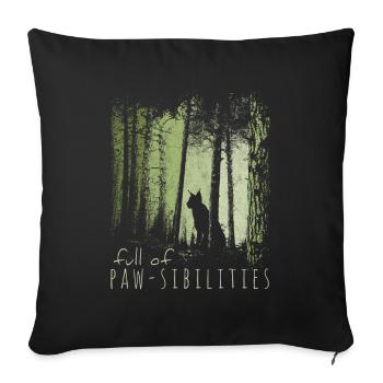 Plein de Pawsibilities ! Lynx Silhouette Wildcat - Housse de coussin décorative 45 x 45 cm - noir - Devant