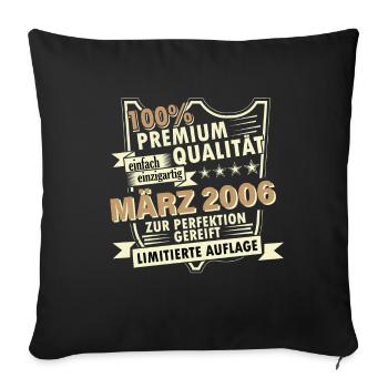 18th Birthday March Vintage 2006 Gift Idea - Sofa pillowcase 17,3'' x 17,3'' (45 x 45 cm) - black - Front
