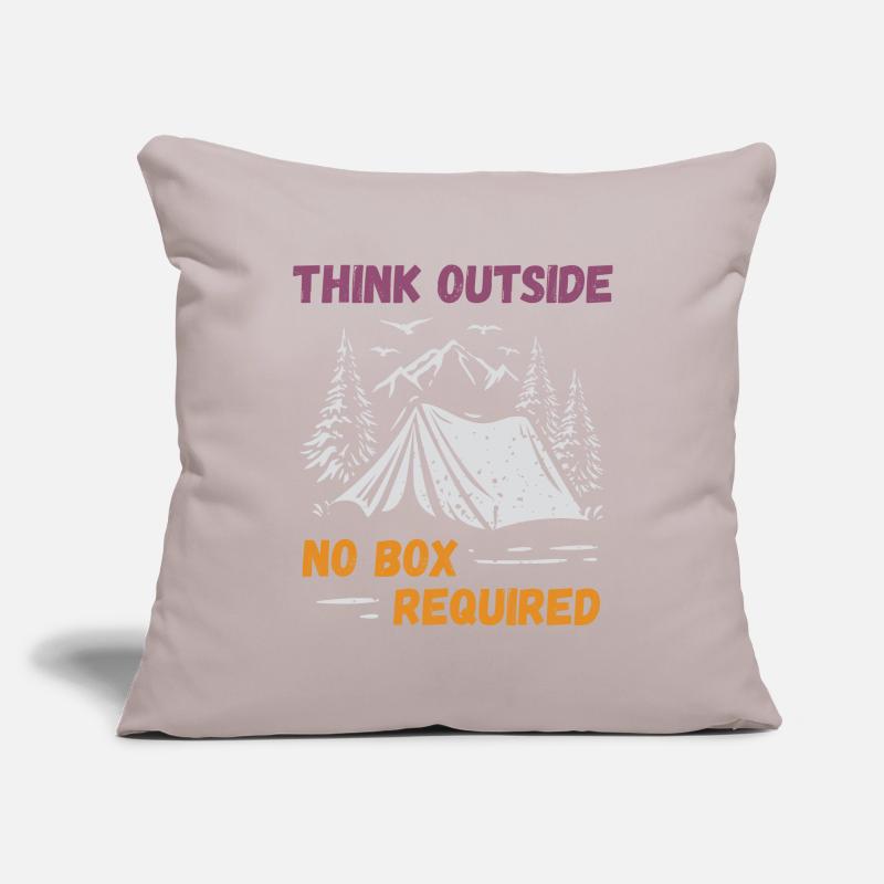 Camping, Randonnée, Forêt - Pensez à l’extérieur Housse de coussin décorative 45 x 45 cm