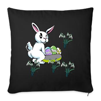 Child Children Toddler Baby Easter Eggs Bunny Flowers - Sofa pillowcase 17,3'' x 17,3'' (45 x 45 cm) - black - Front