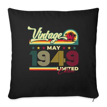Vintage 1949 Vintage 1949 75th Birthday 1949 - Sofa pillowcase 17,3'' x 17,3'' (45 x 45 cm) - black - Front