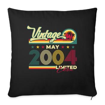 Vintage 2004 Jahrgang 2004 20. Geburtstag 2004 - Sofakissenbezug 45 x 45 cm - Schwarz - Vorne